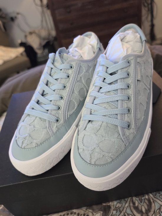 Coach Shoes - Coach Women's Light Blue Signature Lace-Up Sneakers
